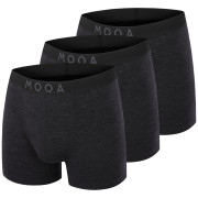Muške bokserice MOOA MerinoSilk 4in 3-pack crna black melange