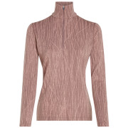 Ženska funkcionalna majica Icebreaker Women Merino 260 Tech Vertex LS Half Zip Delta Lines AOP smeđa Summit/Blush/J