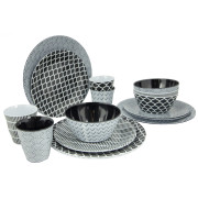 Set posuđa Bo-Camp Mix & Match 16 100% Melamine crna/bijela