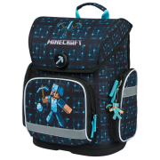 Školski ruksak za niže razrede osnovne škole Baagl Ergo crna/plava Minecraft Blue Axe