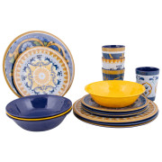 Posuđe Bo-Camp Tableware Sicilian 16pcs plava/žuta