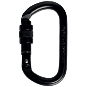 Karabiner Singing Rock oválná ocelová šroubovací (black) crna black