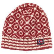Zimska kapa Devold Svalbard Wool Beanie crvena/bijela HINDBERRY/OFFWHITE