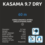 Uže za penjanje Camp Kasama 9.7 Dry - 60m