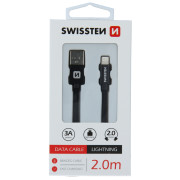 Kabeli za punjenje i sinhronizaciju Swissten Textile USB / Lightning 2 m crna černá