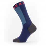 Vodootporne čarape SealSkinz Waterproof Warm Weather Mid Length with Hydrostop plava / crvena NavyBlue/Gray/Red