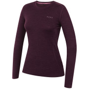Ženska majica MOOA MerinoSilk 160 long tamno ljubičasta dark purple melange
