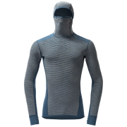 Muške funkcionalne majice dugih rukava Devold Reverso Merino Hoodie Man plava Griffin
