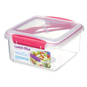 Kutija za užinu Sistema Lunch Plus To Go 1,2L ružičasta