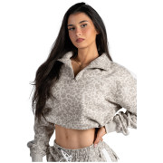 Ženska dukserica Nebbia Half-Zip Leopard Sweatshirt Primal bež CREAM LEOPARD