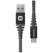 Kabeli za punjenje i sinhronizaciju Swissten Kevlar USB/USB-C 1,5 m tamno siva