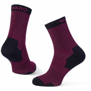 Čarape Warg Happy Merino W Mini Stripes crna/ružičasta