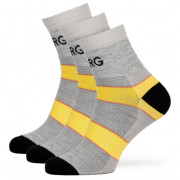 Ženske čarape Warg MID Wool 3-pack siva/žuta SvSedaCernutaCerna
