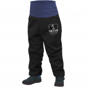 Softshell hlače za mališane s runom Unuo Softshell crna/plava