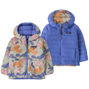 Dječja jakna Patagonia Baby Reversible Down Sweater Hoody - BNLF plava Bunny Life: Flurry Green