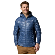 Muška jakna Columbia Powder Pass™ Hybrid Hooded Jacket plava Dark Mountain, Collegiate Navy