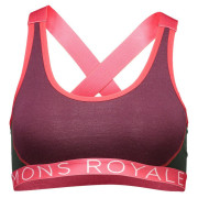 Grudnjak Mons Royale Stella X-Back Bra (2020) Ljubičasta Burgundy/ForestGreen