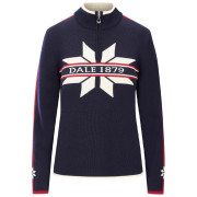 Ženski džemer Dale of Norway Nåle Fem Sweater plava/bijela Navy Offwhite Red Rose