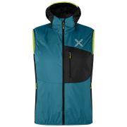 Muški prsluk Montura Traccia Octa Hooded Vest crna/tirkizna SteelBlue/SunnyLime