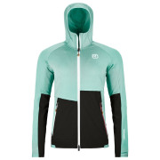 Ženska jakna Ortovox Fleece Rib Hoody W svijetlo plava aquatic ice