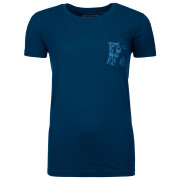 Ženska majica Ortovox W's 185 Merino Way To Powder TS plava PetrolBlue
