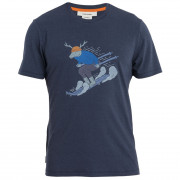 Muška majica Icebreaker M Mer Central Classic SS Tee Ski Rider tamno plava