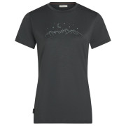 Ženska majica Icebreaker Women Merino 150 Tech Lite SS Tee Sparkling Stars tamno siva Obsidian