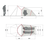 Ultralagani šator za 2 osobe Vaude Ultralight Chapel XT 2P