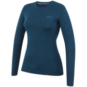 Ženska majica MOOA MerinoSilk 160 long plava lagoon blue melange