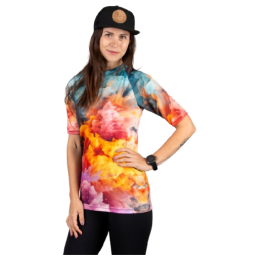 Ženska funkcionalna majica Drexiss All Explosion Pastel Coolmax plava/narančasta