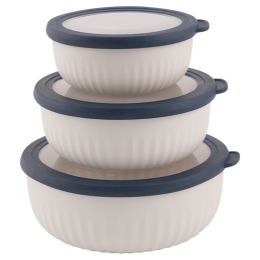 Set zdjela Outwell Cookout Bowl Set with Lids bež/plava Blue & Grey