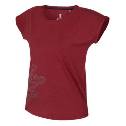 Ženska majica Ocún Kimo T Women Leafs crvena Red Oxblood