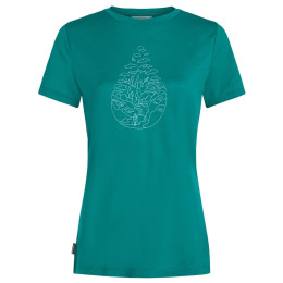 Ženska majica Icebreaker Women Merino 150 Tech Lite SS Tee Hike Path tirkizna Tidal Teal