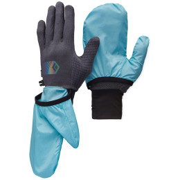 Rukavice Black Diamond Deploy Wind Hood Gloves plava Carbon-Glacier
