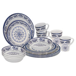 Set posuđa Bo-Camp Old Dutch 16 100% Melamine plava/bijela Blue/White