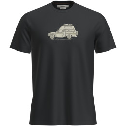 Muške funkcionalne majice Icebreaker M Mer 150 Tech Lite SS Tee Cosy Camper crna Black