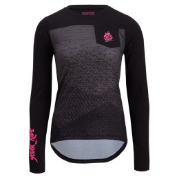 Ženski biciklistički dres Silvini Ella crna/ružičasta