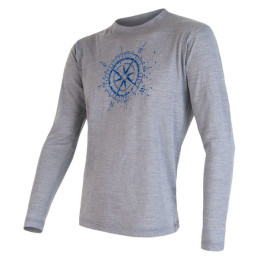 Muška majica Sensor Merino Wool PT Kompas dl.r. siva Grey