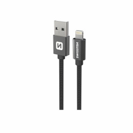Kabeli za punjenje i sinhronizaciju Swissten Textile USB / Lightning 1,2 m crna černá