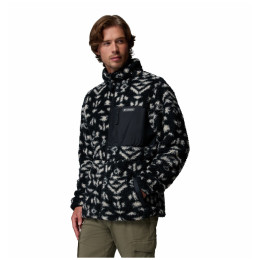 Muška dukserica Columbia Winter Pass™ Reversible Fleece crna Black Geostripe Tonal, Black