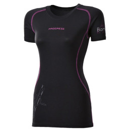 Ženska majica Progress Triko E NKRZ 28OA (2016) crna/ljubičasta Black/PurpleStitching