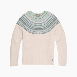 Ženski džemer Royal Robins Westlands Fairisle Crew bež Chalk Htr Manzanita Pt