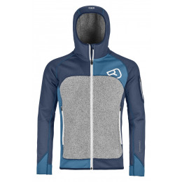 Muška dukserica Ortovox Fleece Plus Hoody siva/plava NightBlue