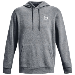 Muška dukserica Under Armour Essential Fleece Hoodie siva PitchGrayMediumHeather/White