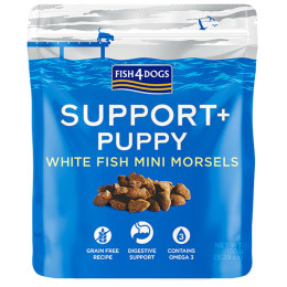 Poslastice za pse Fish4Dogs Puppy White Fish Morsels Digestion 150g