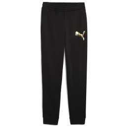 Ženske trenerke Puma ESS METALLIC Sweatpants FL crna PUMA Black-Metallic Gold