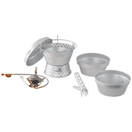 Set posuđa i plamenik Easy Camp Storm Cooker & Stove set srebrena
