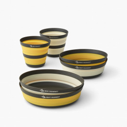 Set posuđa Sea to Summit Frontier UL Collapsible Dinnerware Set 2P 6 Piece žuta/bijela