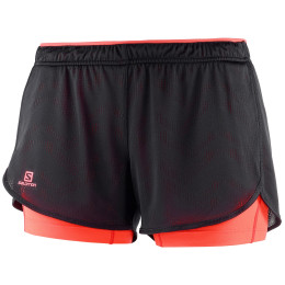 Ženske kratke hlače Salomon Agile 2in1 Short W crna/narančasta Black/FieryCoral