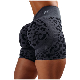 Ženske kratke hlače Nebbia Push-Up Compression Leopard Shorts Primal crna BLACK LEOPARD